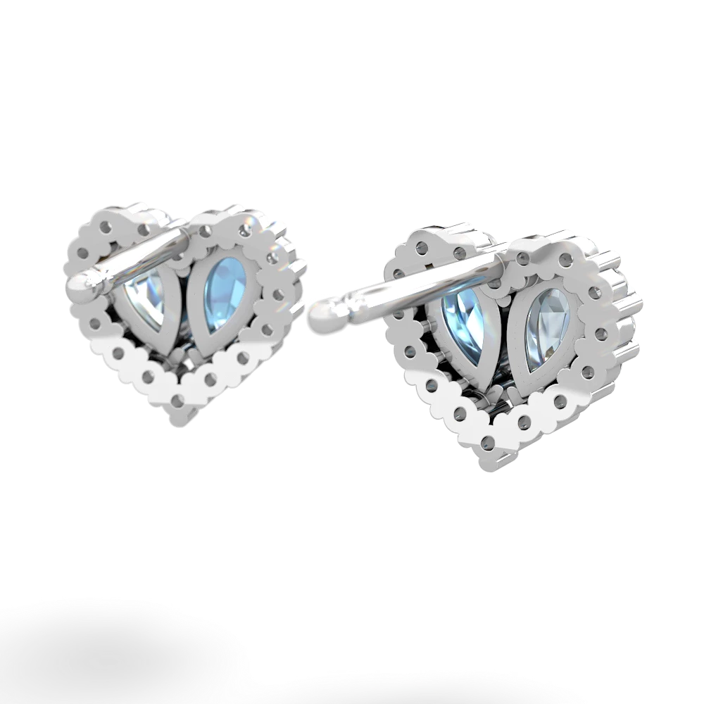 Aquamarine Halo 14K White Gold earrings E7008