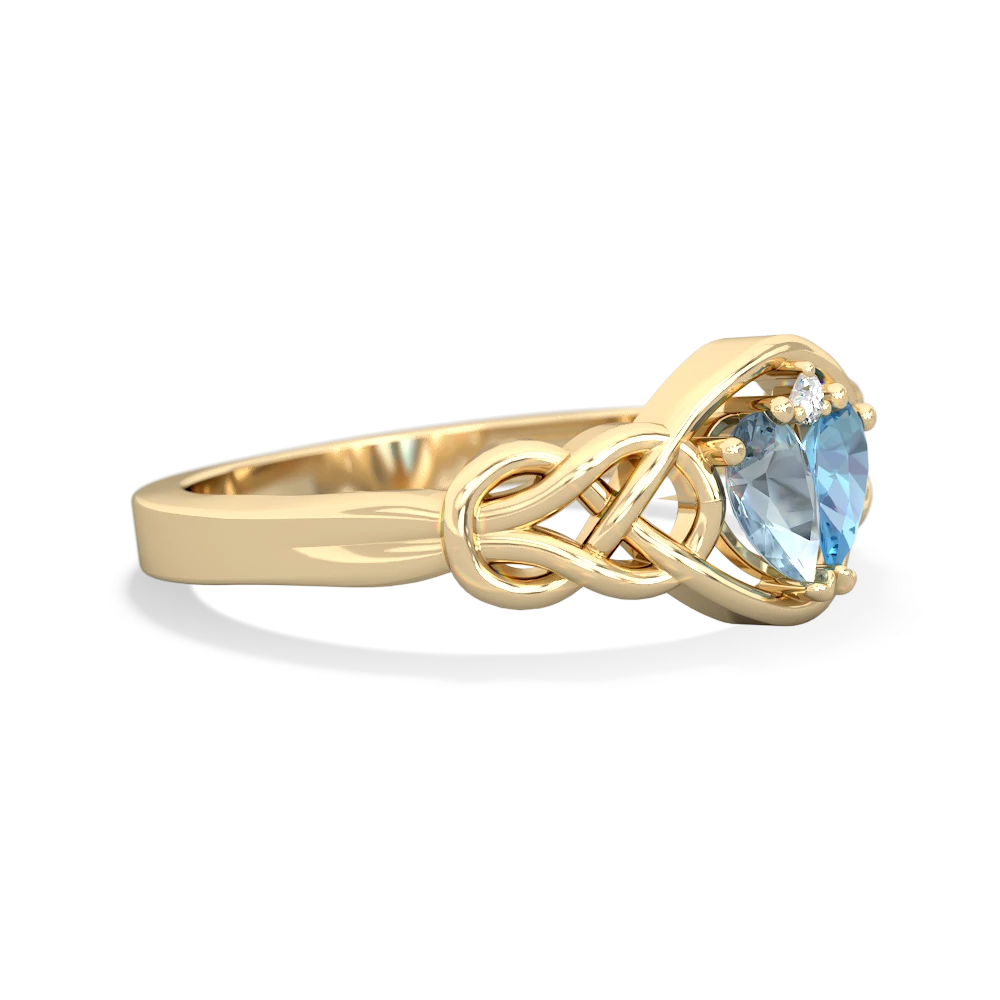 Aquamarine Celtic Love Knot 14K Yellow Gold ring R5420