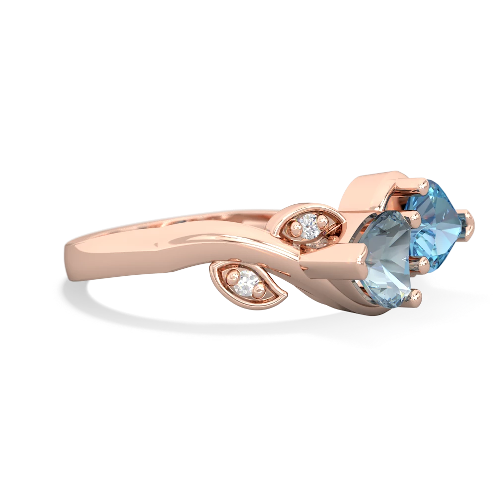 Aquamarine Floral Elegance 14K Rose Gold ring R5790