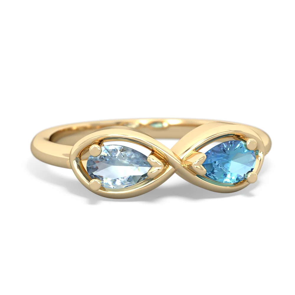 Aquamarine Infinity 14K Yellow Gold ring R5050