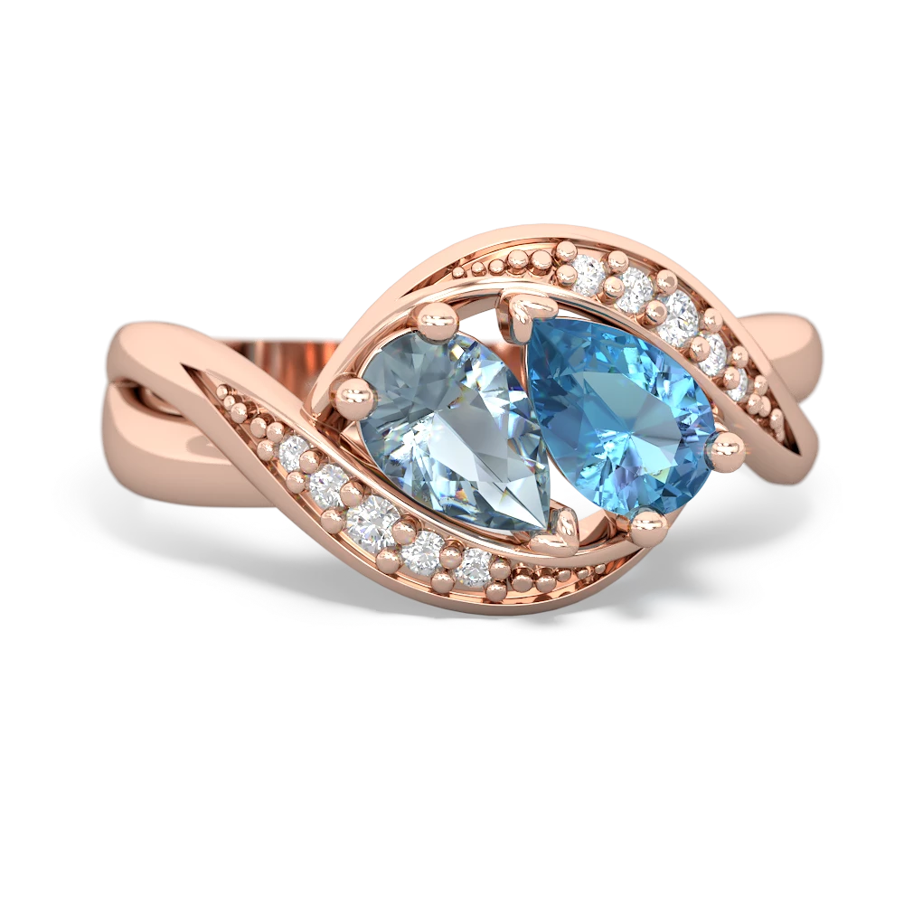 Aquamarine Summer Winds 14K Rose Gold ring R5342