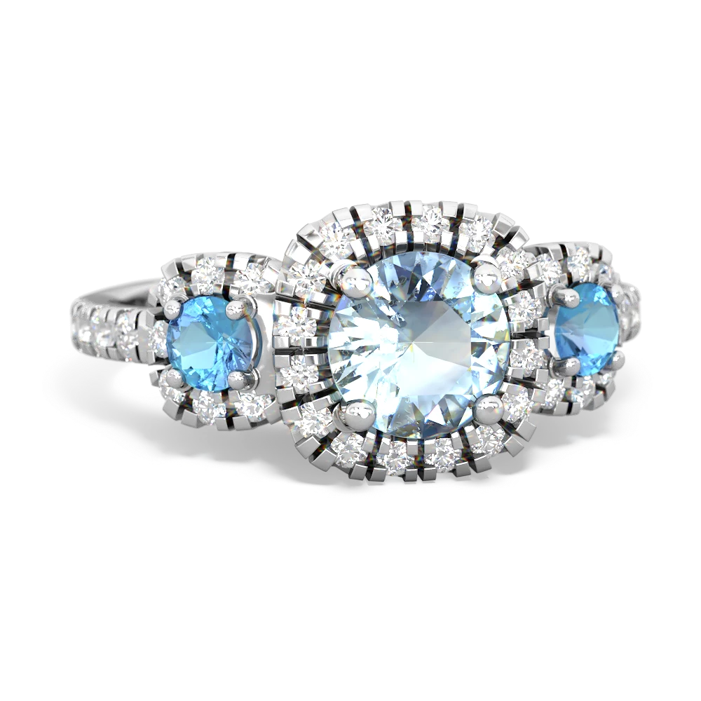 Aquamarine Regal Halo 14K White Gold ring R5350