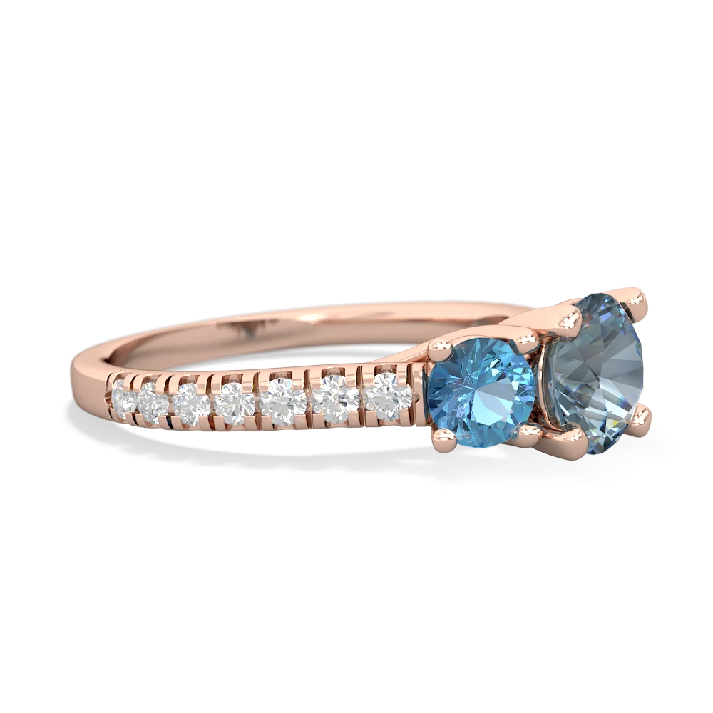 Aquamarine Pave Trellis 14K Rose Gold ring R5500