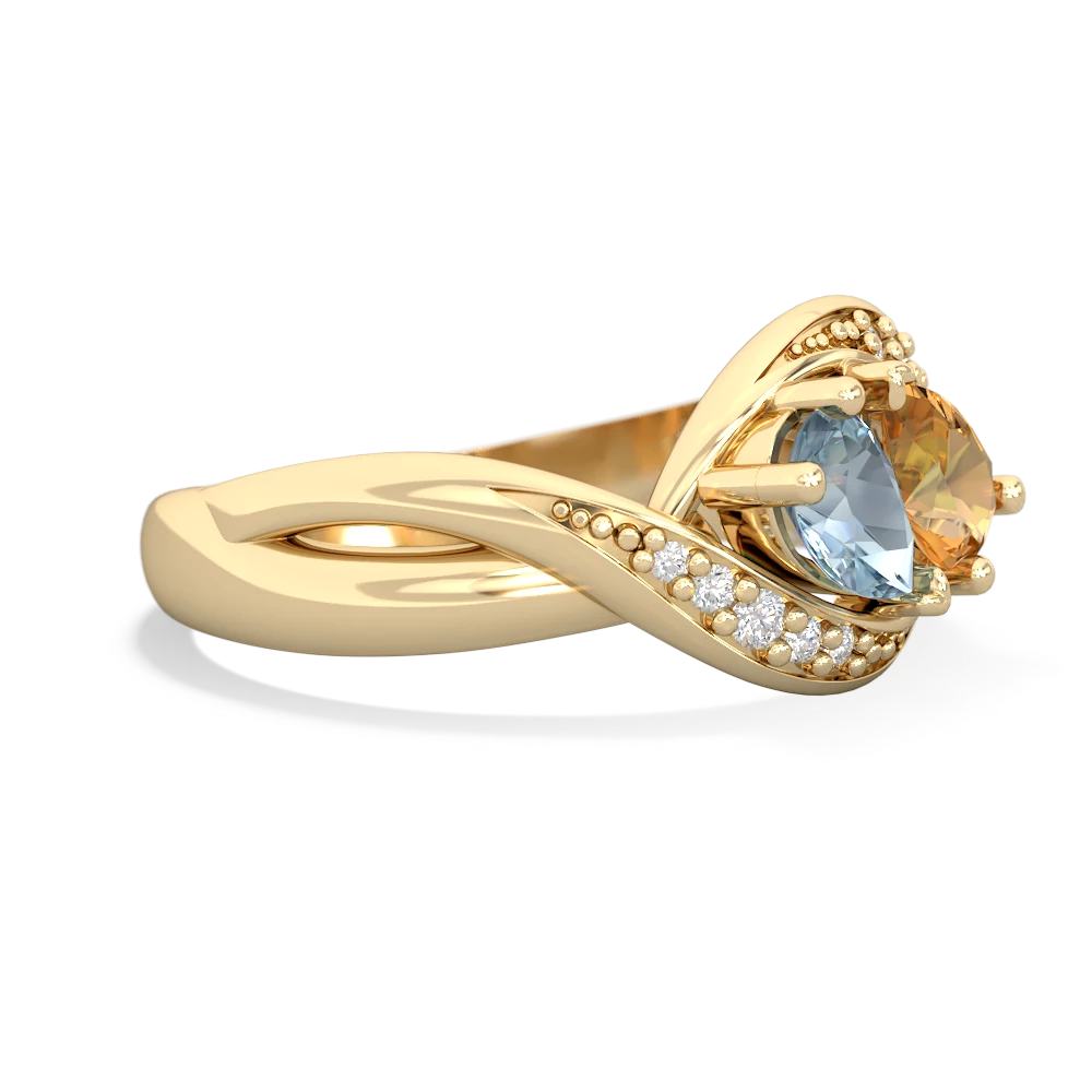 Aquamarine Summer Winds 14K Yellow Gold ring R5342