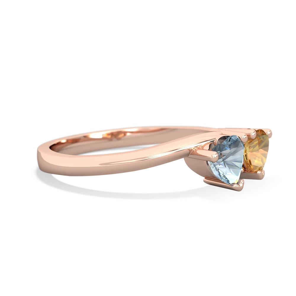 Aquamarine Sweethearts 14K Rose Gold ring R5260