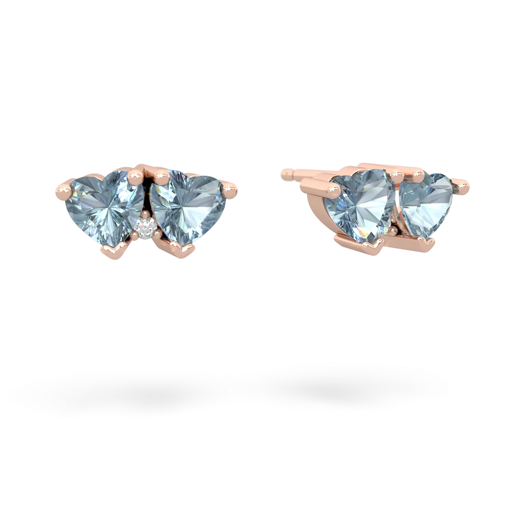 Aquamarine Sweethearts 14K Rose Gold earrings E5260