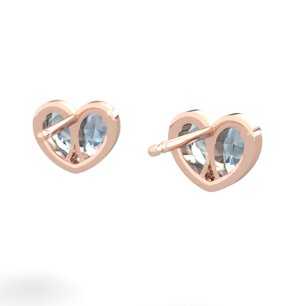 Aquamarine 'Our Heart' 14K Rose Gold earrings E5072