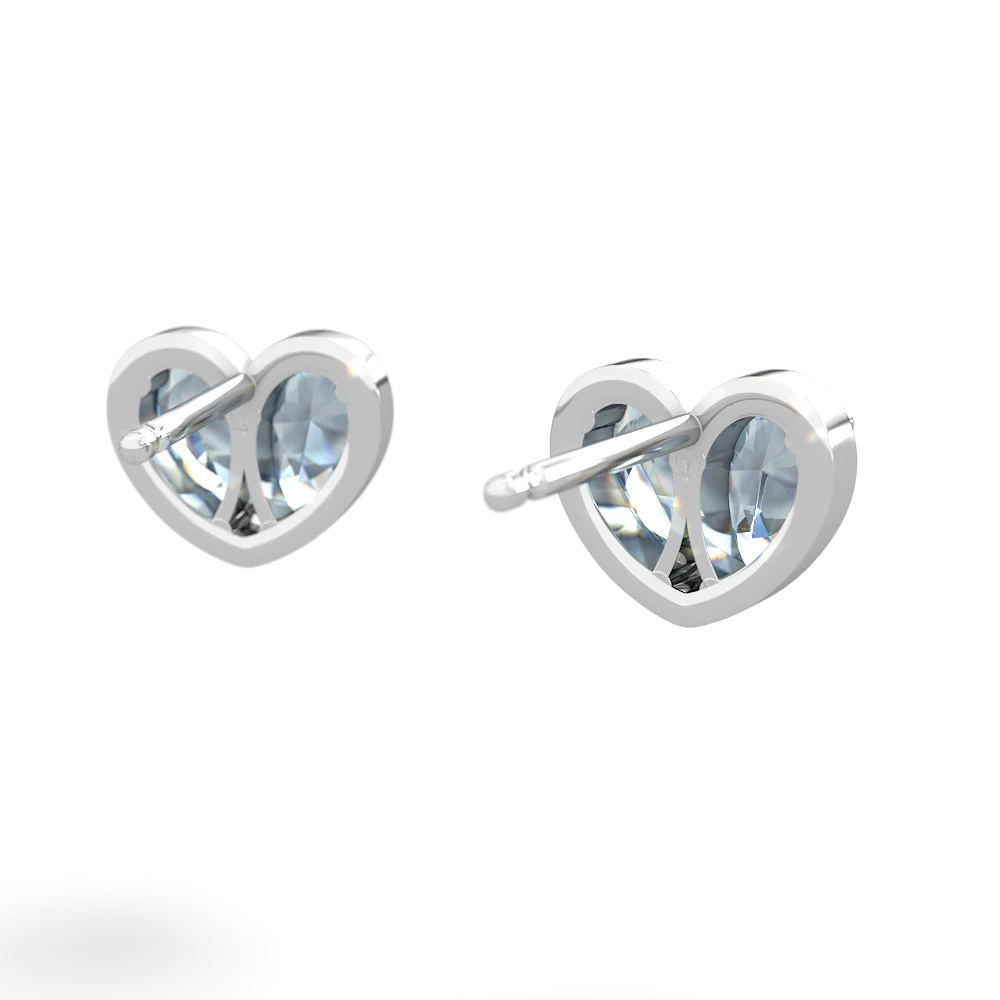 Aquamarine 'Our Heart' 14K White Gold earrings E5072