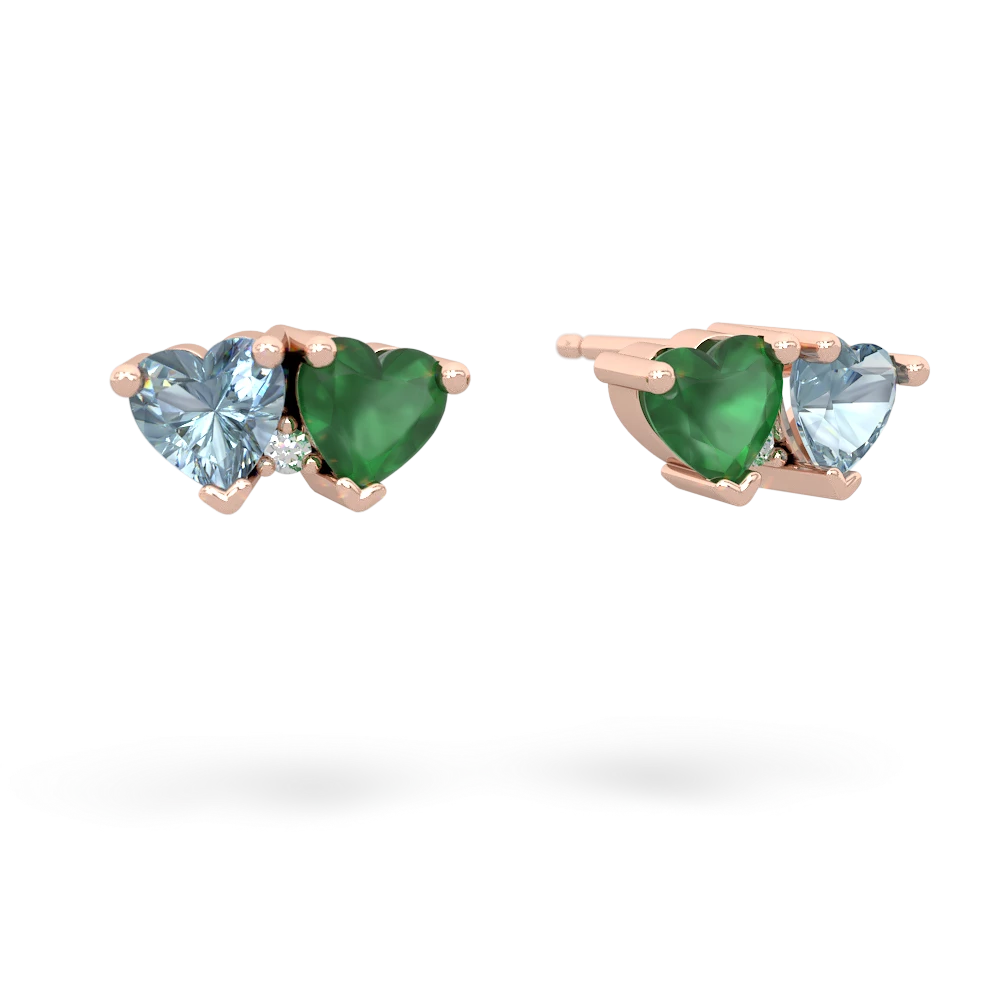 Aquamarine Sweethearts 14K Rose Gold earrings E5260