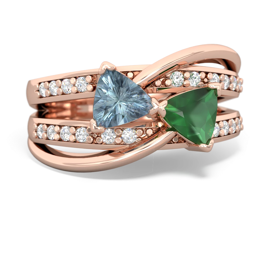 Aquamarine Bowtie 14K Rose Gold ring R2360