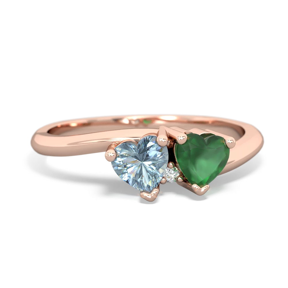 Aquamarine Sweethearts 14K Rose Gold ring R5260