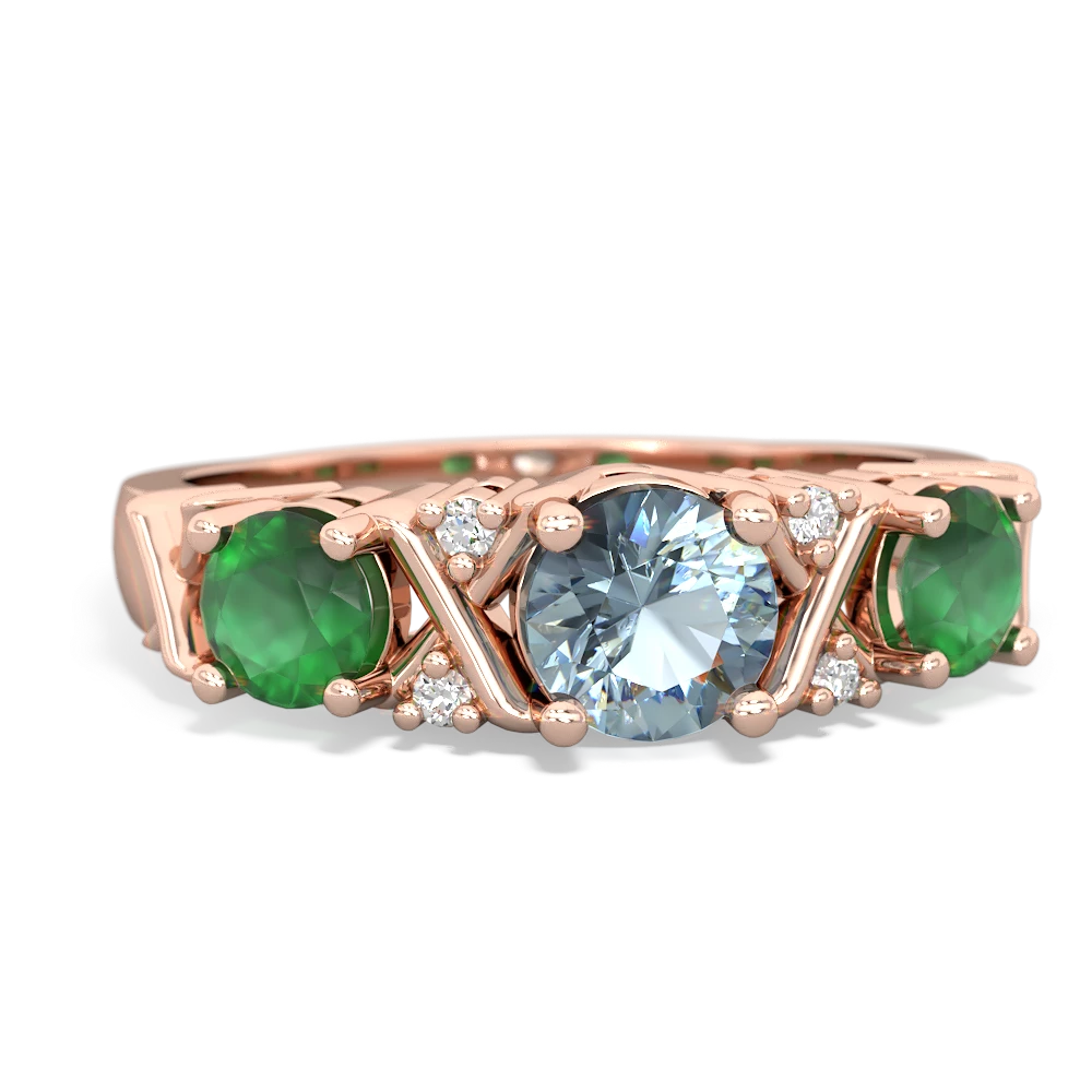 Aquamarine Hugs And Kisses 14K Rose Gold ring R5016