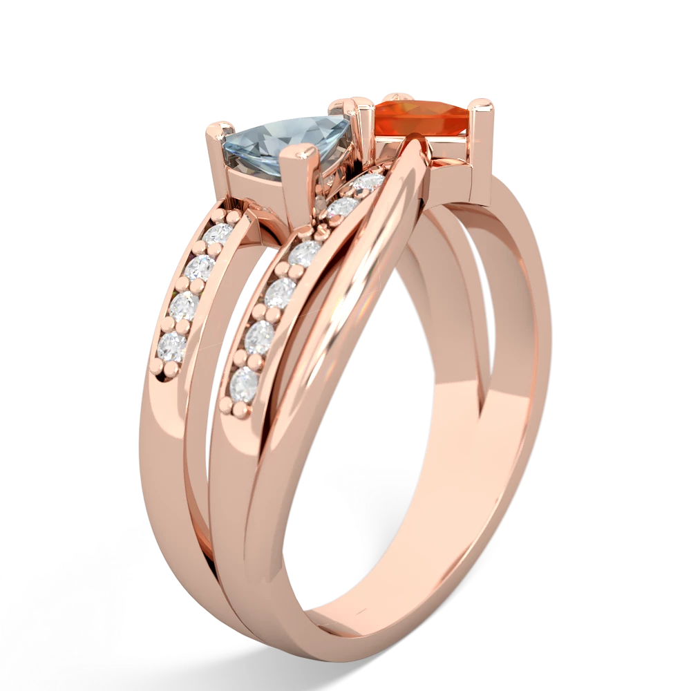 Aquamarine Bowtie 14K Rose Gold ring R2360