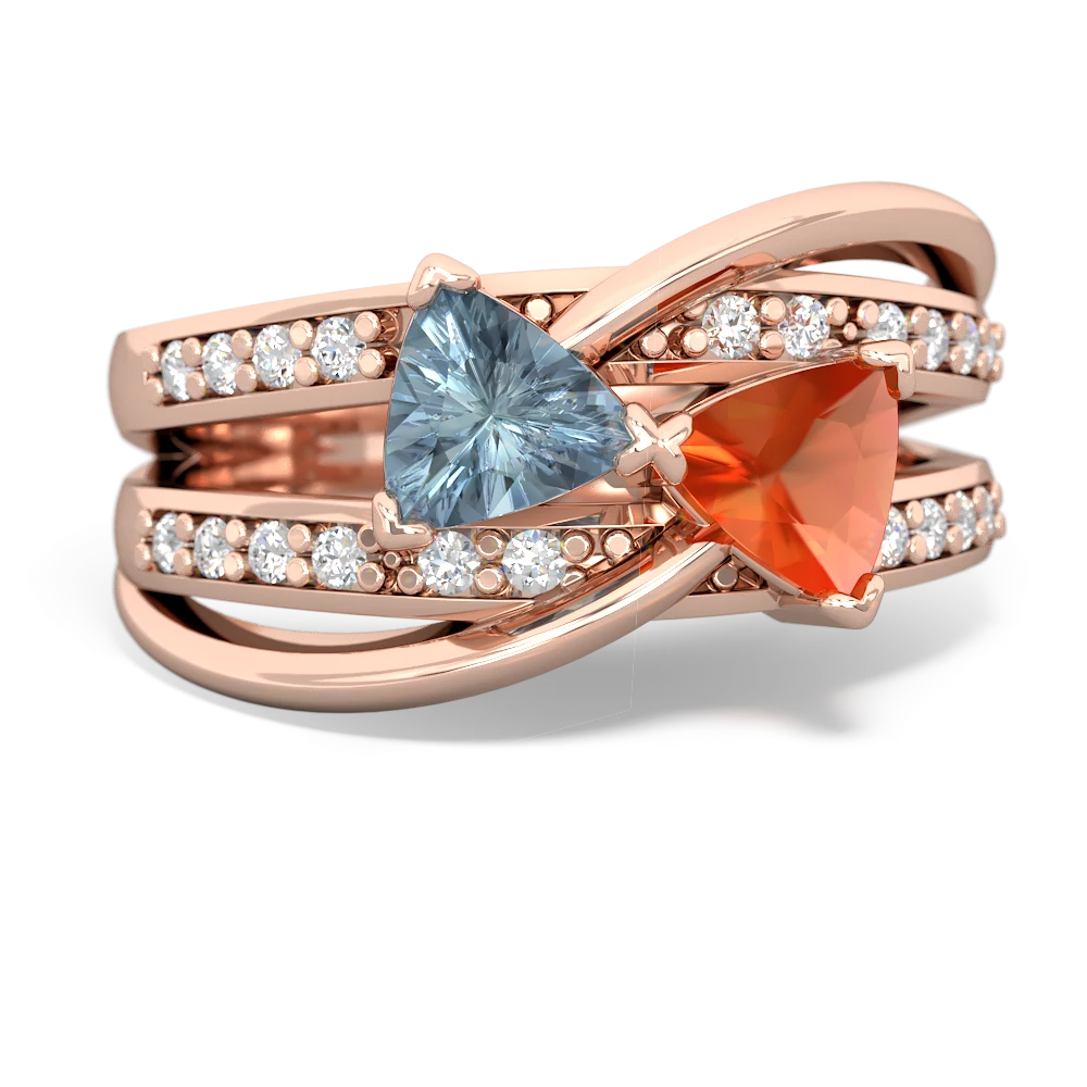 Aquamarine Bowtie 14K Rose Gold ring R2360