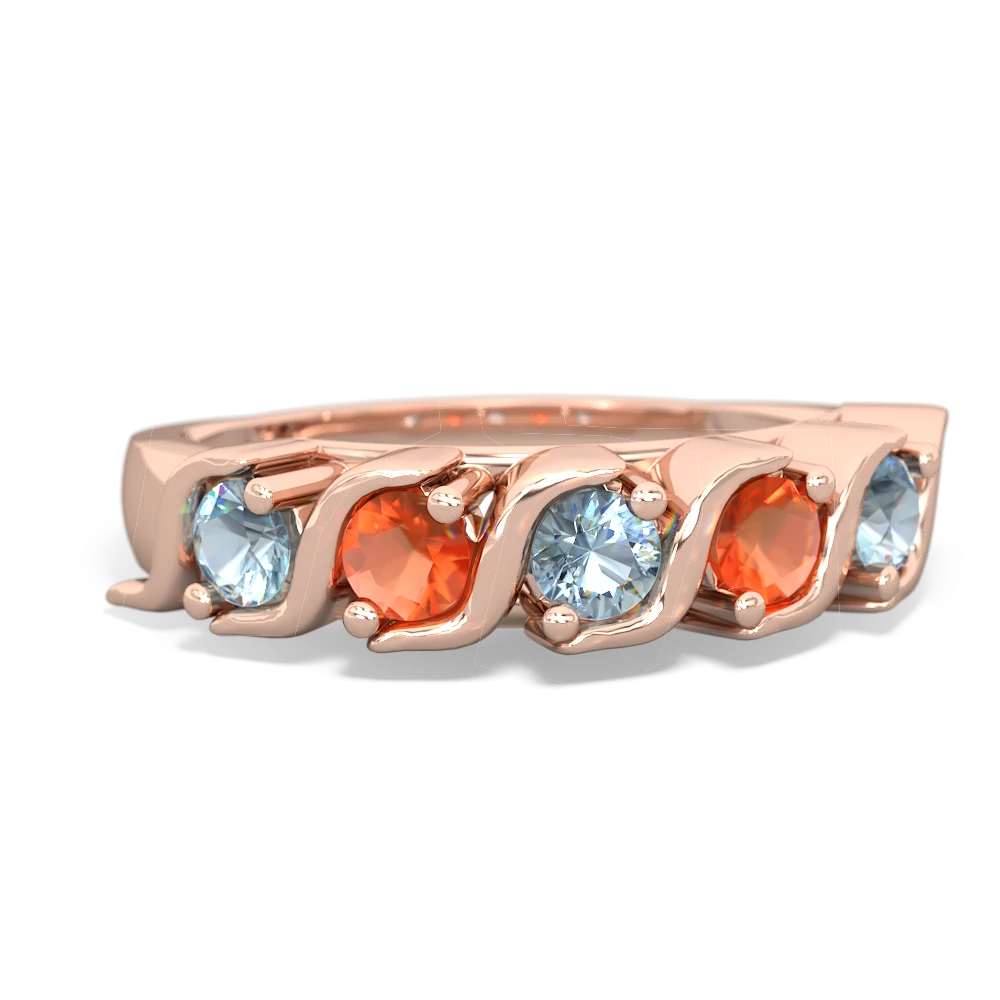 Aquamarine Anniversary Band 14K Rose Gold ring R2089