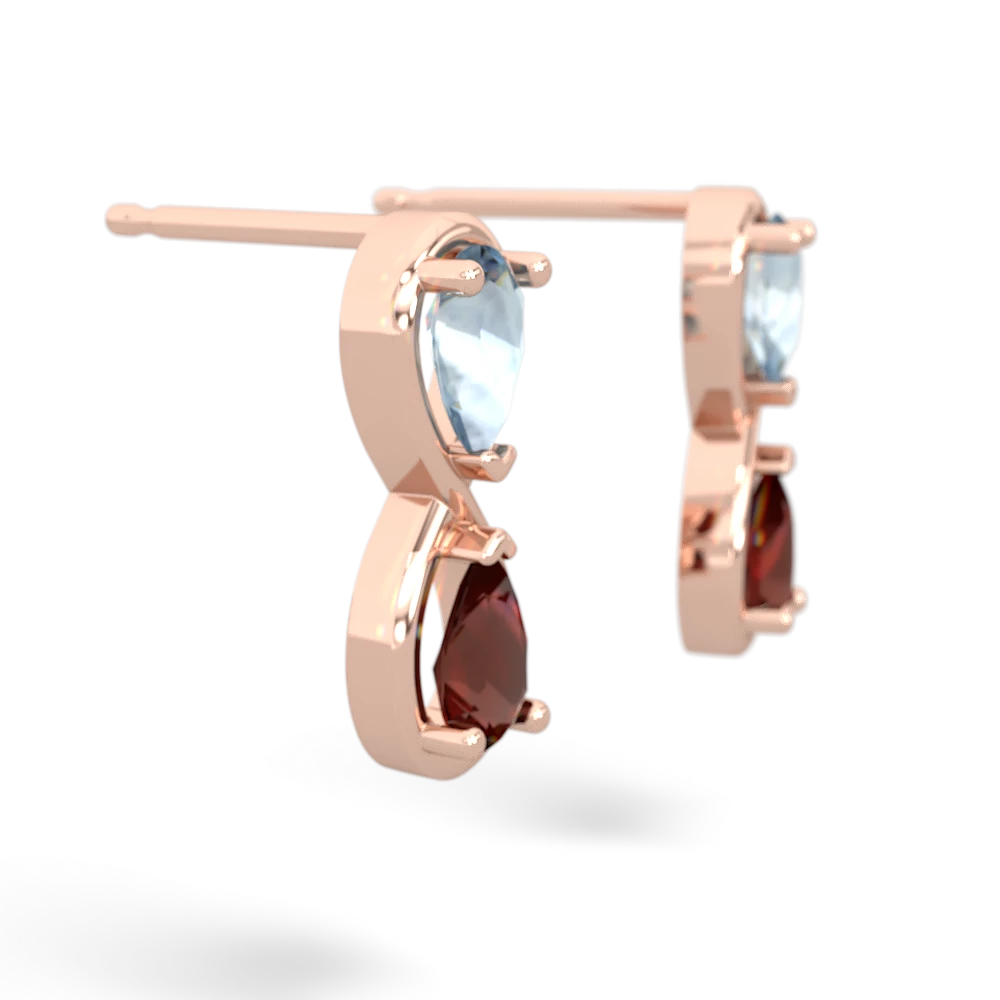 Aquamarine Infinity 14K Rose Gold earrings E5050