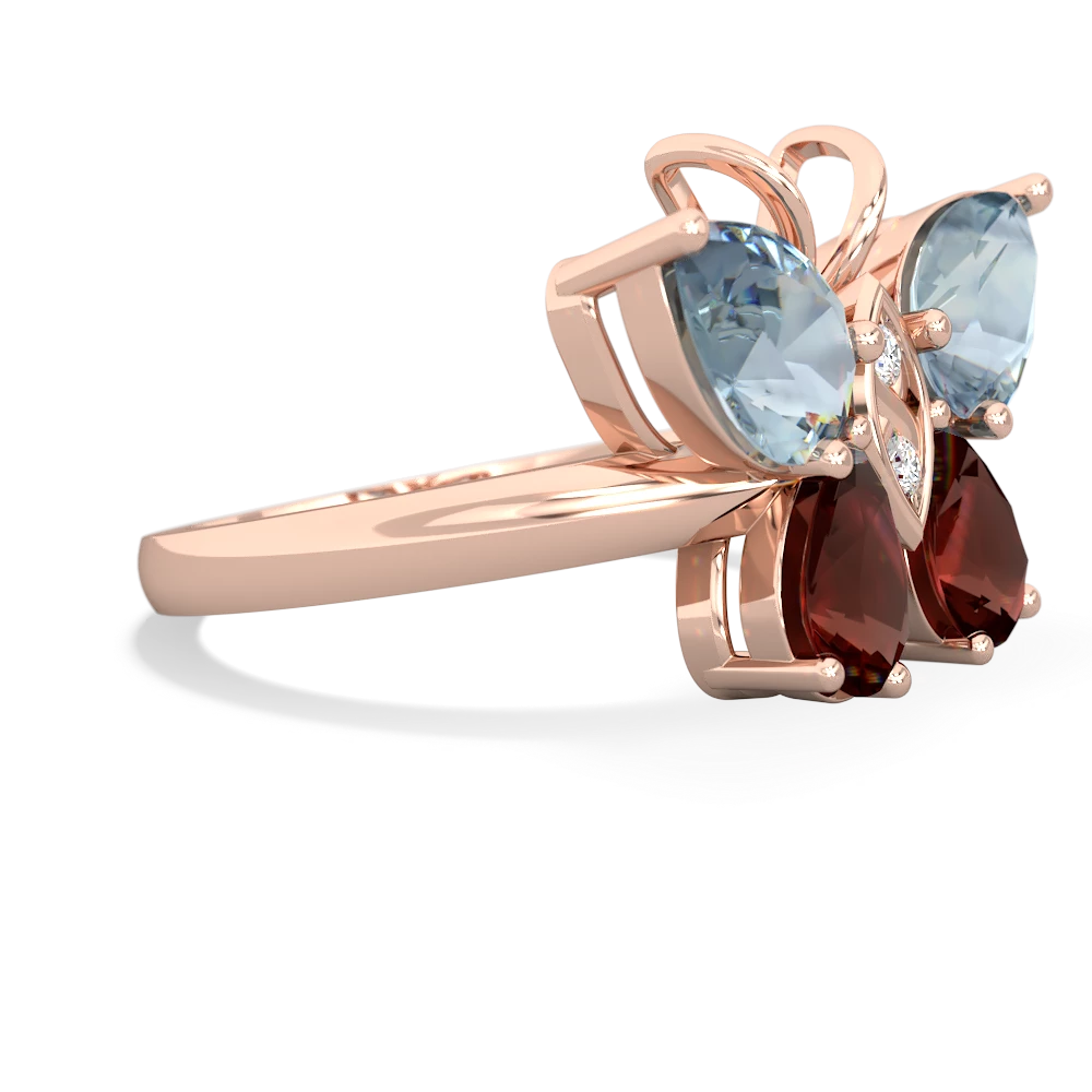 Aquamarine Butterfly 14K Rose Gold ring R2215