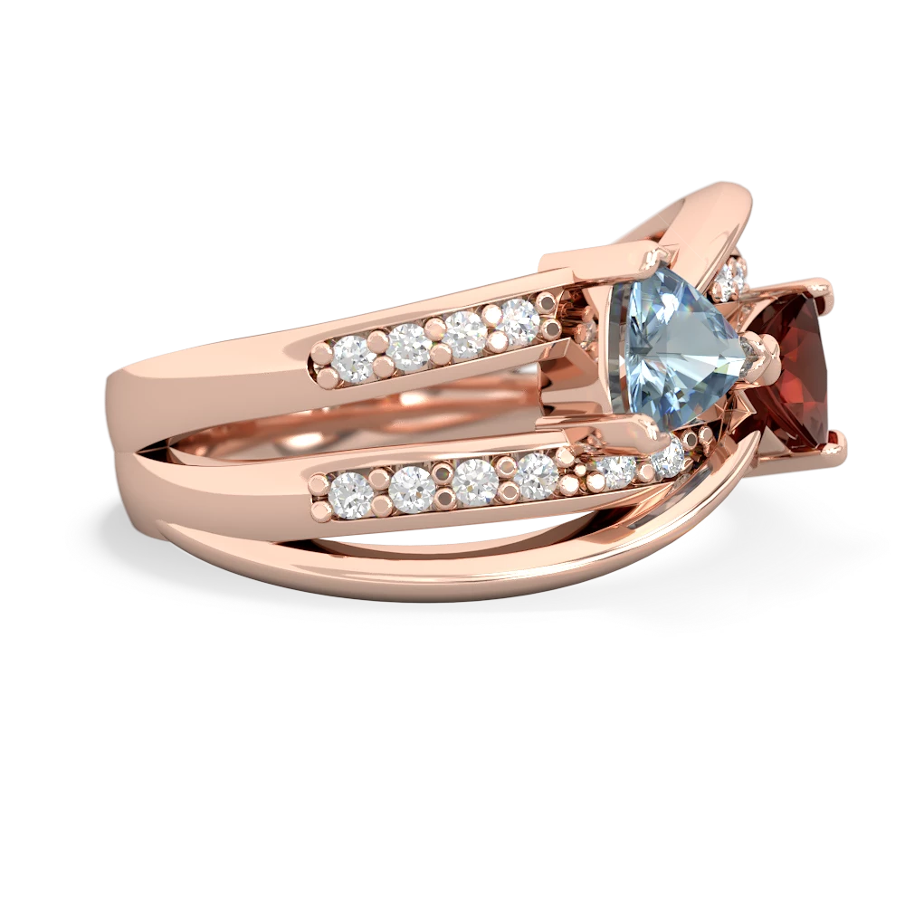 Aquamarine Bowtie 14K Rose Gold ring R2360