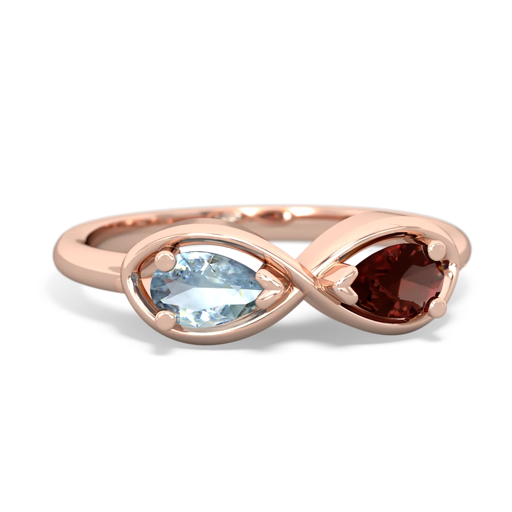 Aquamarine Infinity 14K Rose Gold ring R5050