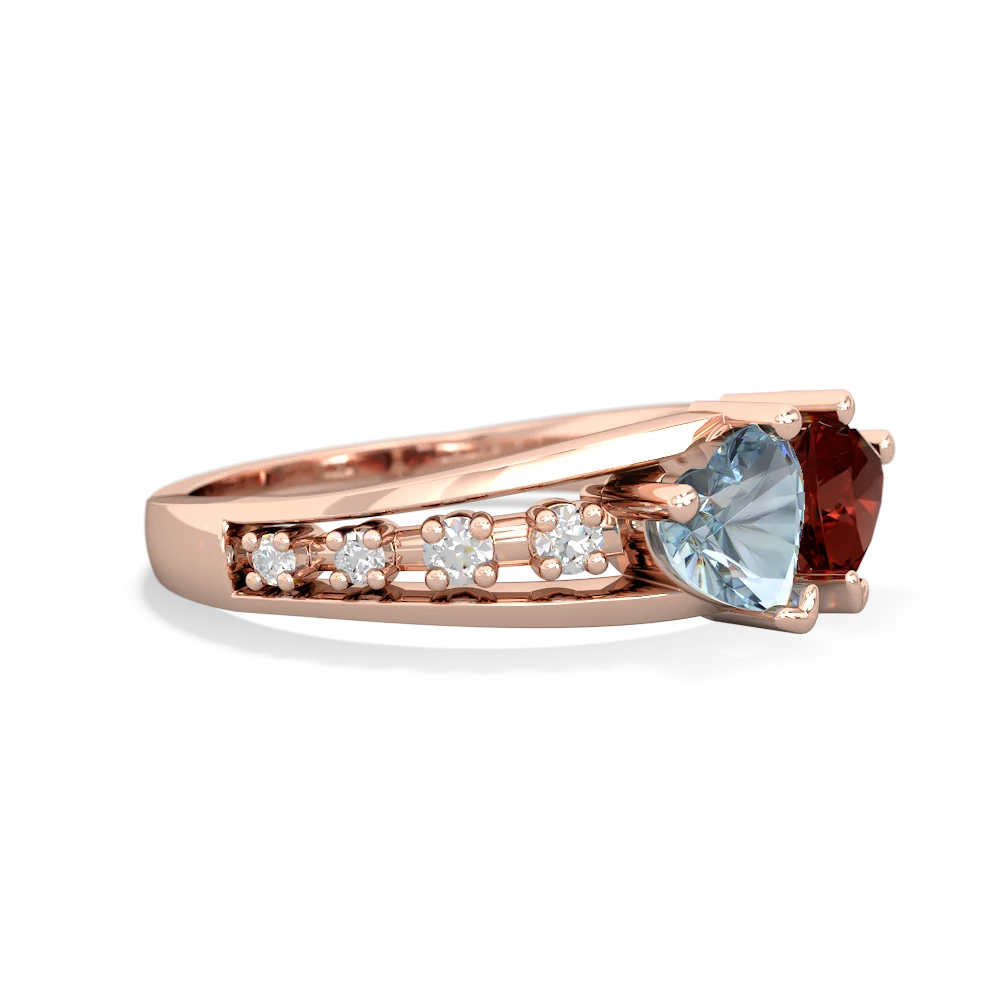 Aquamarine Heart To Heart 14K Rose Gold ring R3342