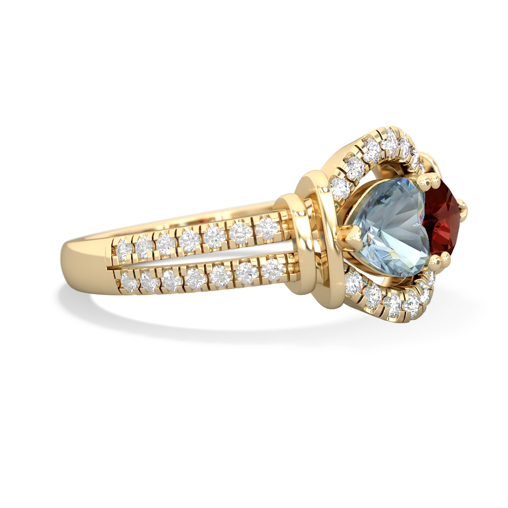 Aquamarine Art-Deco Keepsake 14K Yellow Gold ring R5630