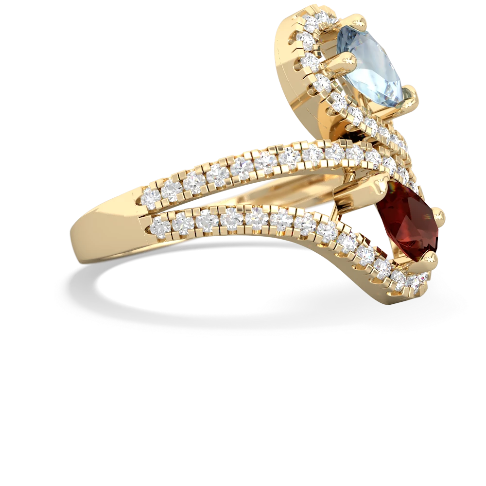 Aquamarine Diamond Dazzler 14K Yellow Gold ring R3000