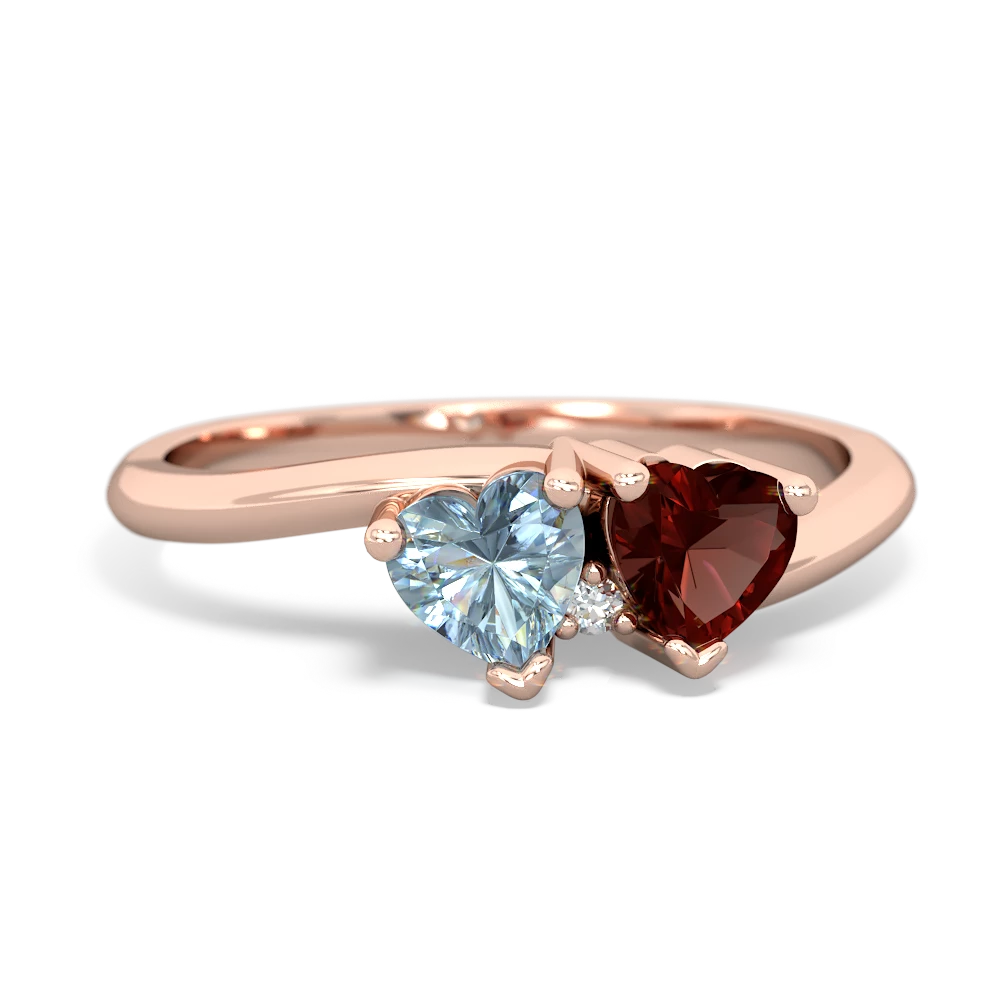 Aquamarine Sweethearts 14K Rose Gold ring R5260