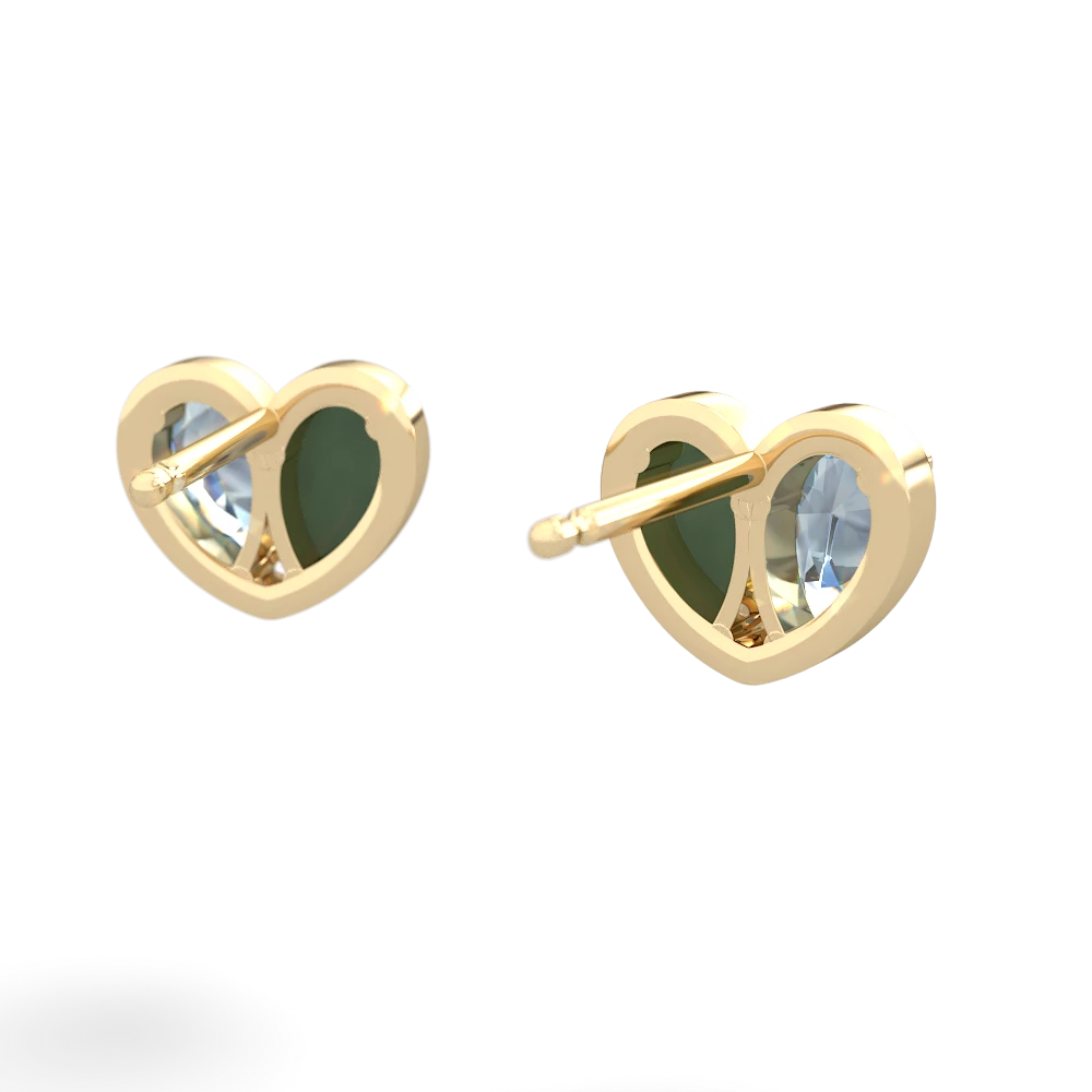 Aquamarine 'Our Heart' 14K Yellow Gold earrings E5072