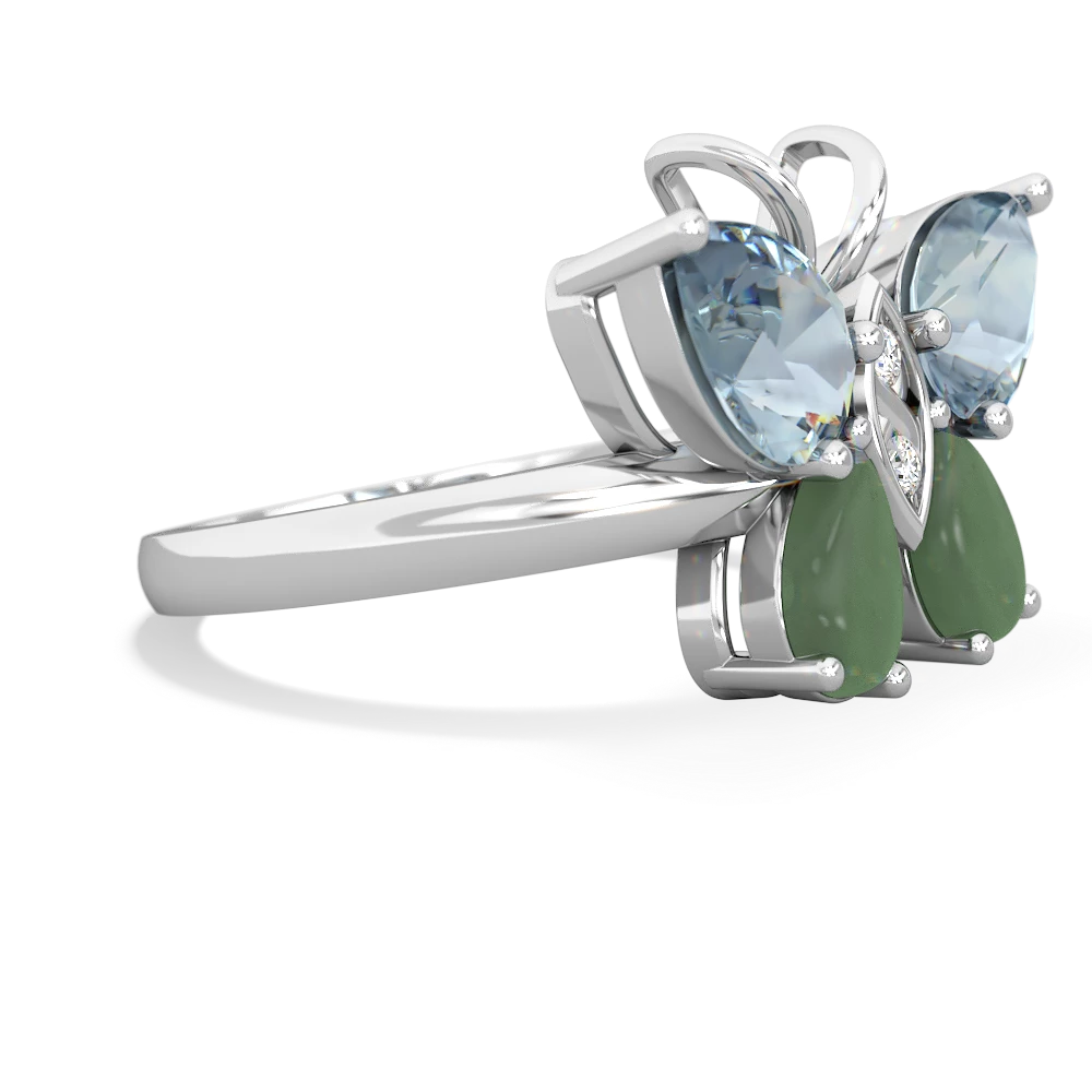 Aquamarine Butterfly 14K White Gold ring R2215