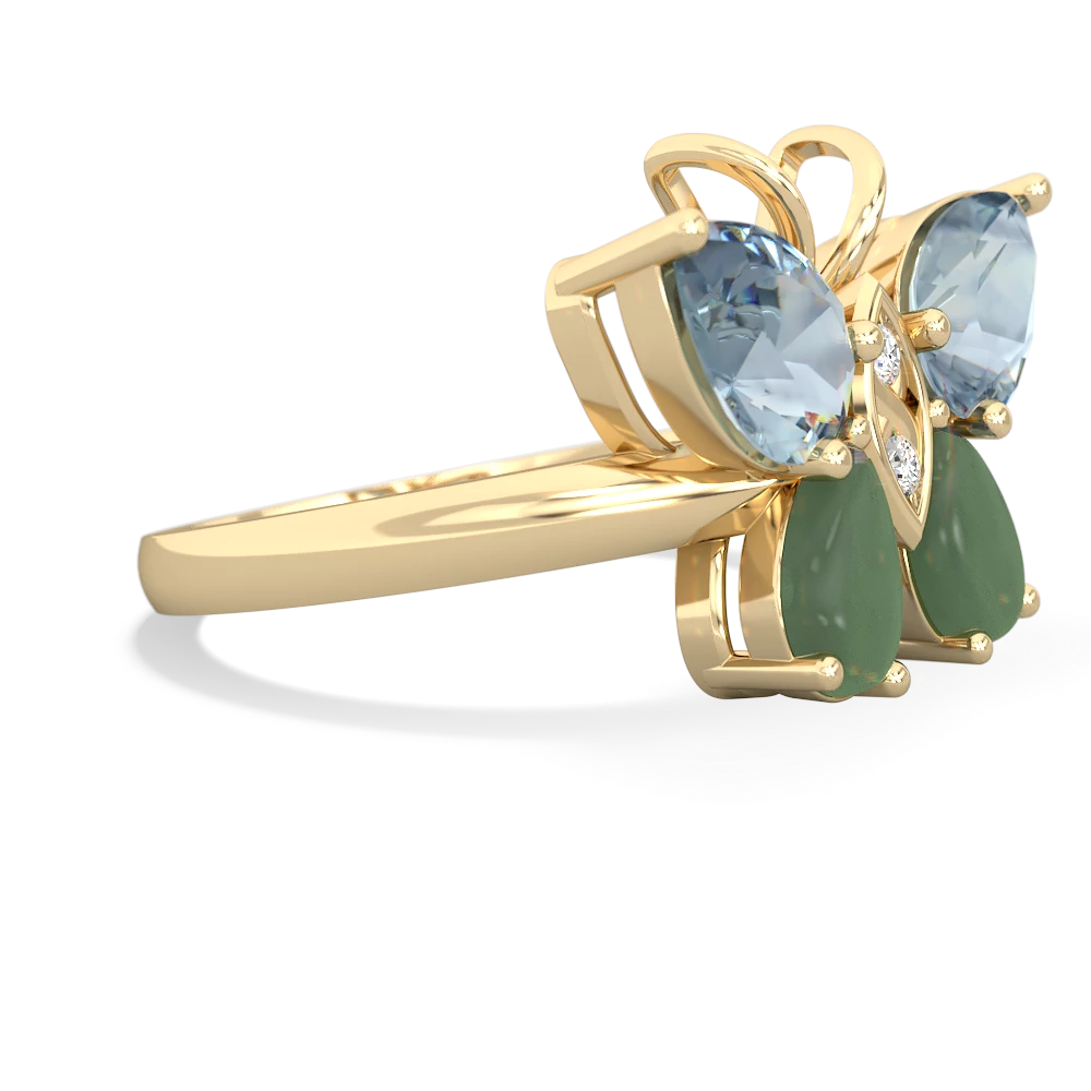 Aquamarine Butterfly 14K Yellow Gold ring R2215