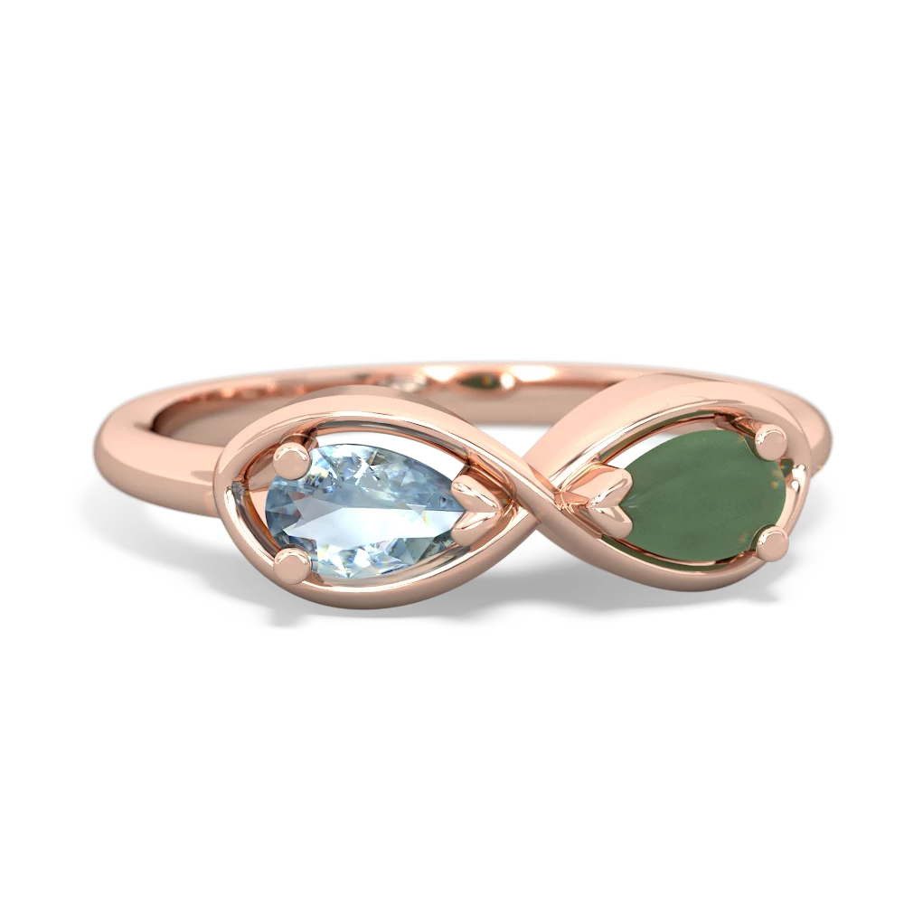 Aquamarine Infinity 14K Rose Gold ring R5050