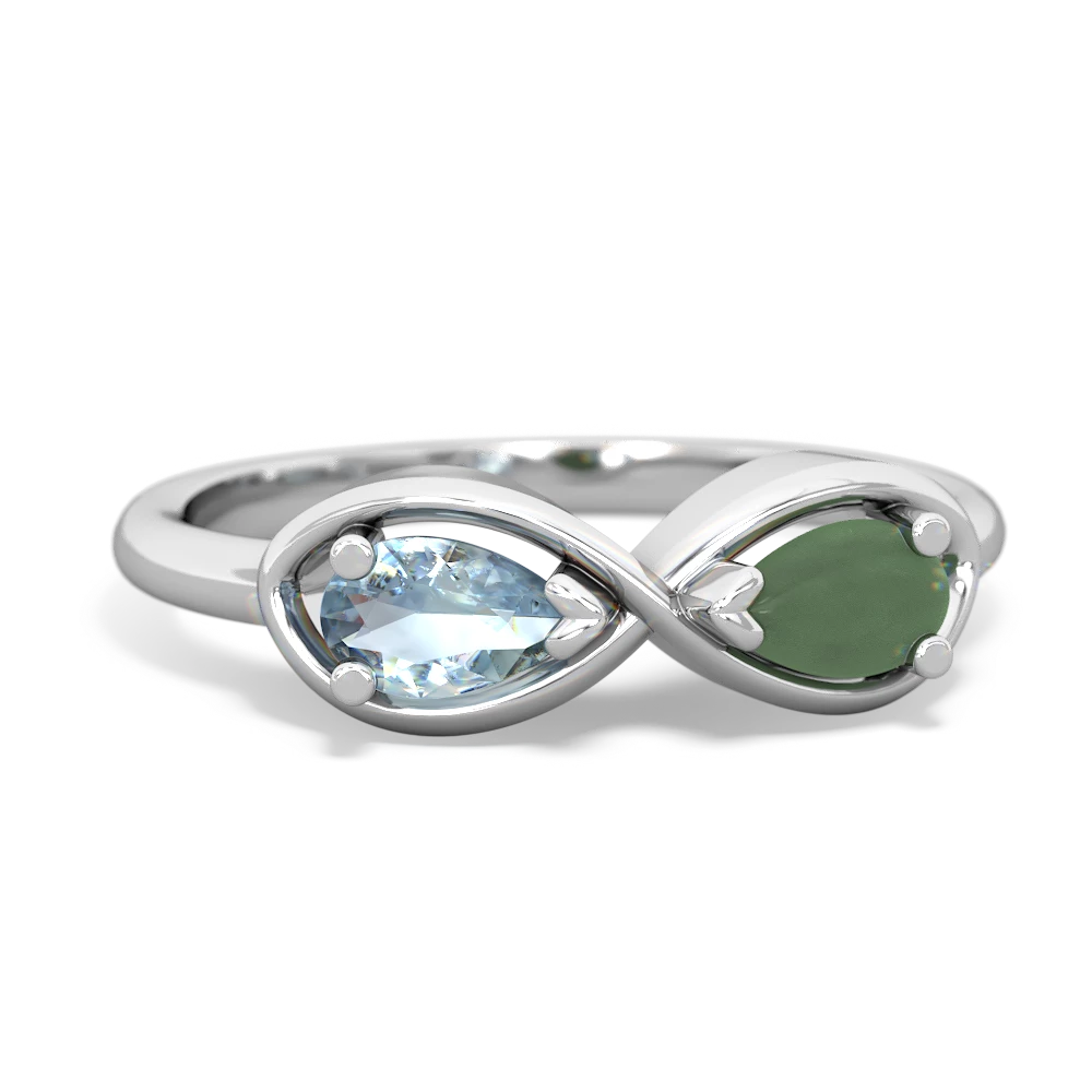 Aquamarine Infinity 14K White Gold ring R5050