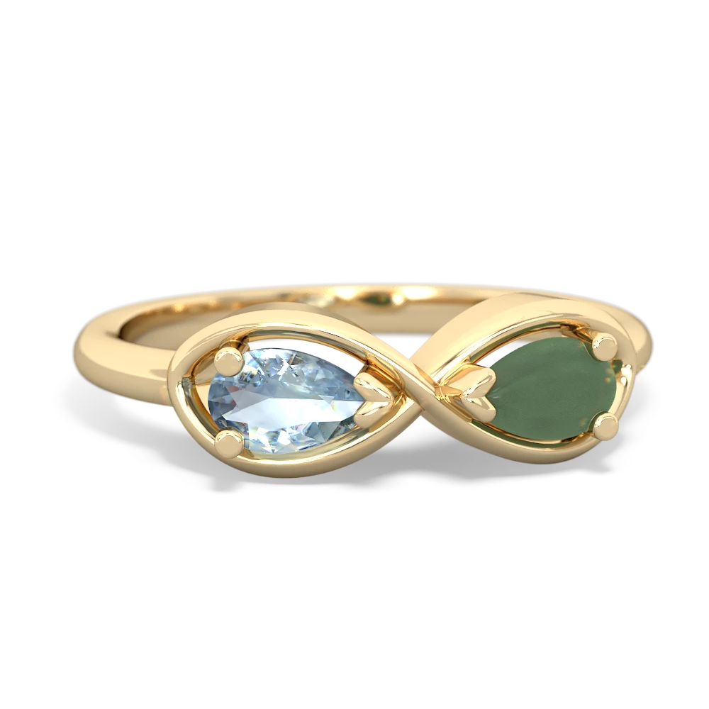 Aquamarine Infinity 14K Yellow Gold ring R5050