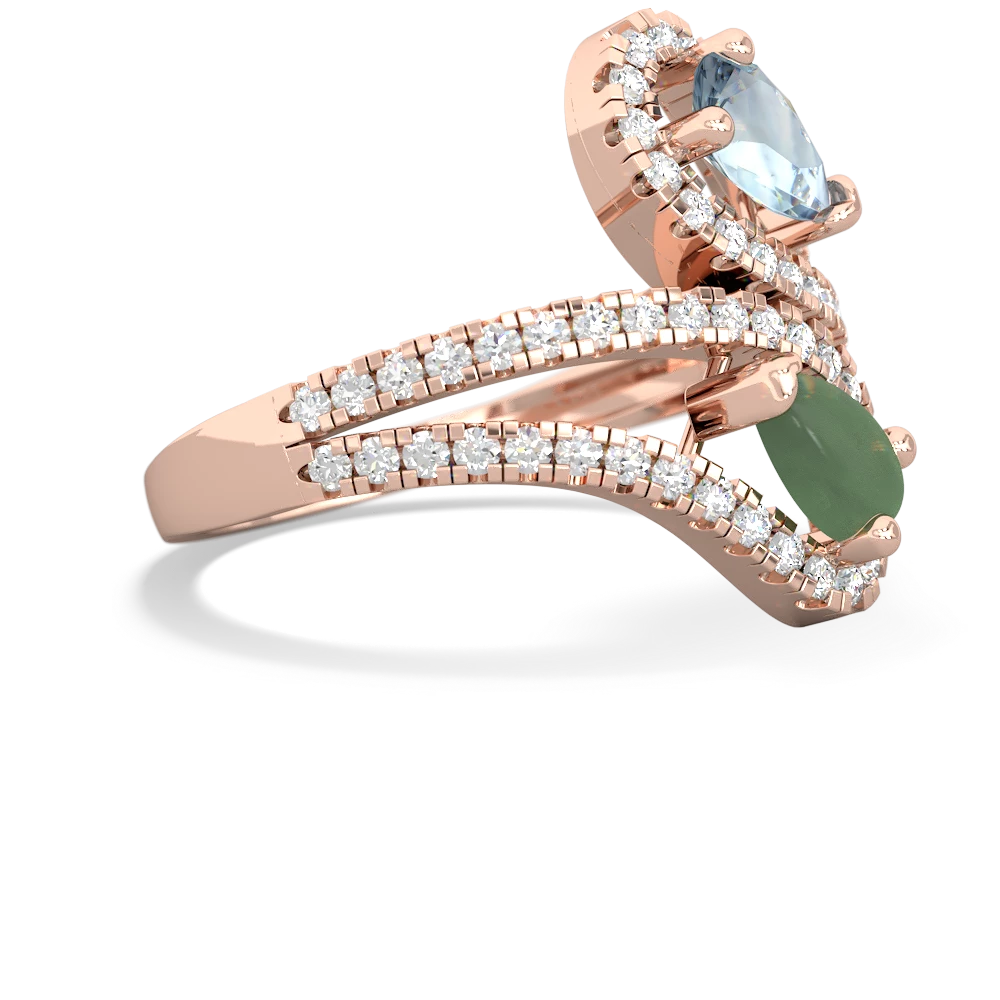 Aquamarine Diamond Dazzler 14K Rose Gold ring R3000