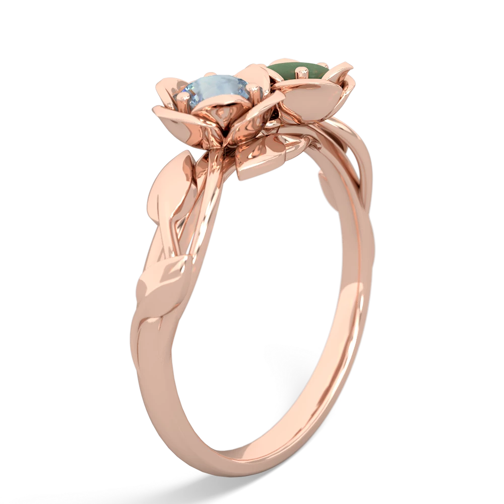 Aquamarine Rose Garden 14K Rose Gold ring R5510