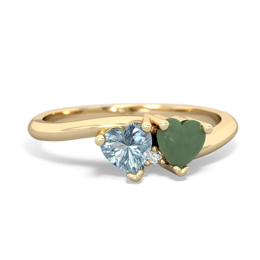 Aquamarine Sweethearts 14K Yellow Gold ring R5260