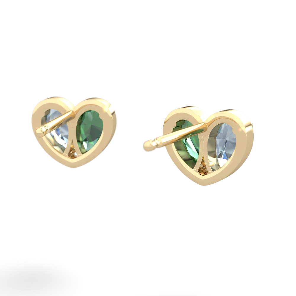 Aquamarine 'Our Heart' 14K Yellow Gold earrings E5072