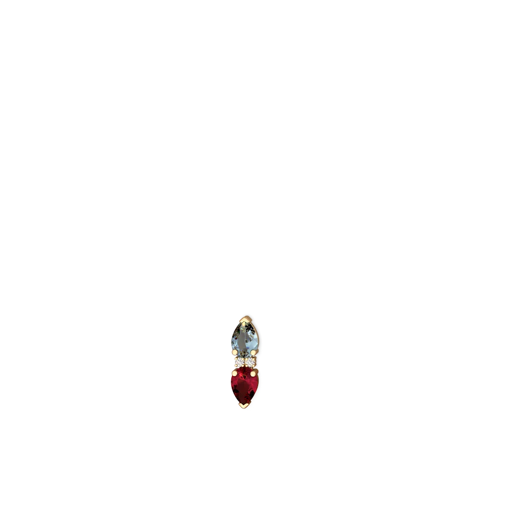 Aquamarine Bowtie Drop 14K Yellow Gold earrings E0865