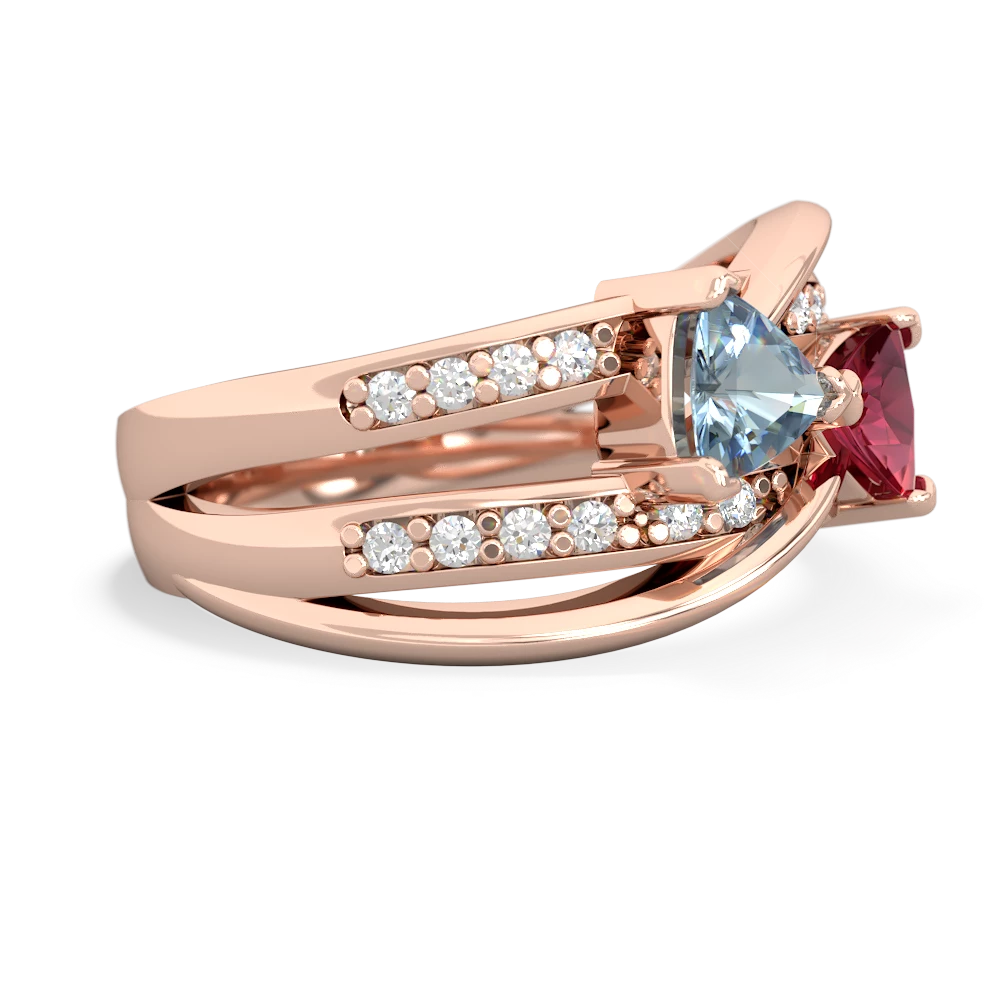 Aquamarine Bowtie 14K Rose Gold ring R2360