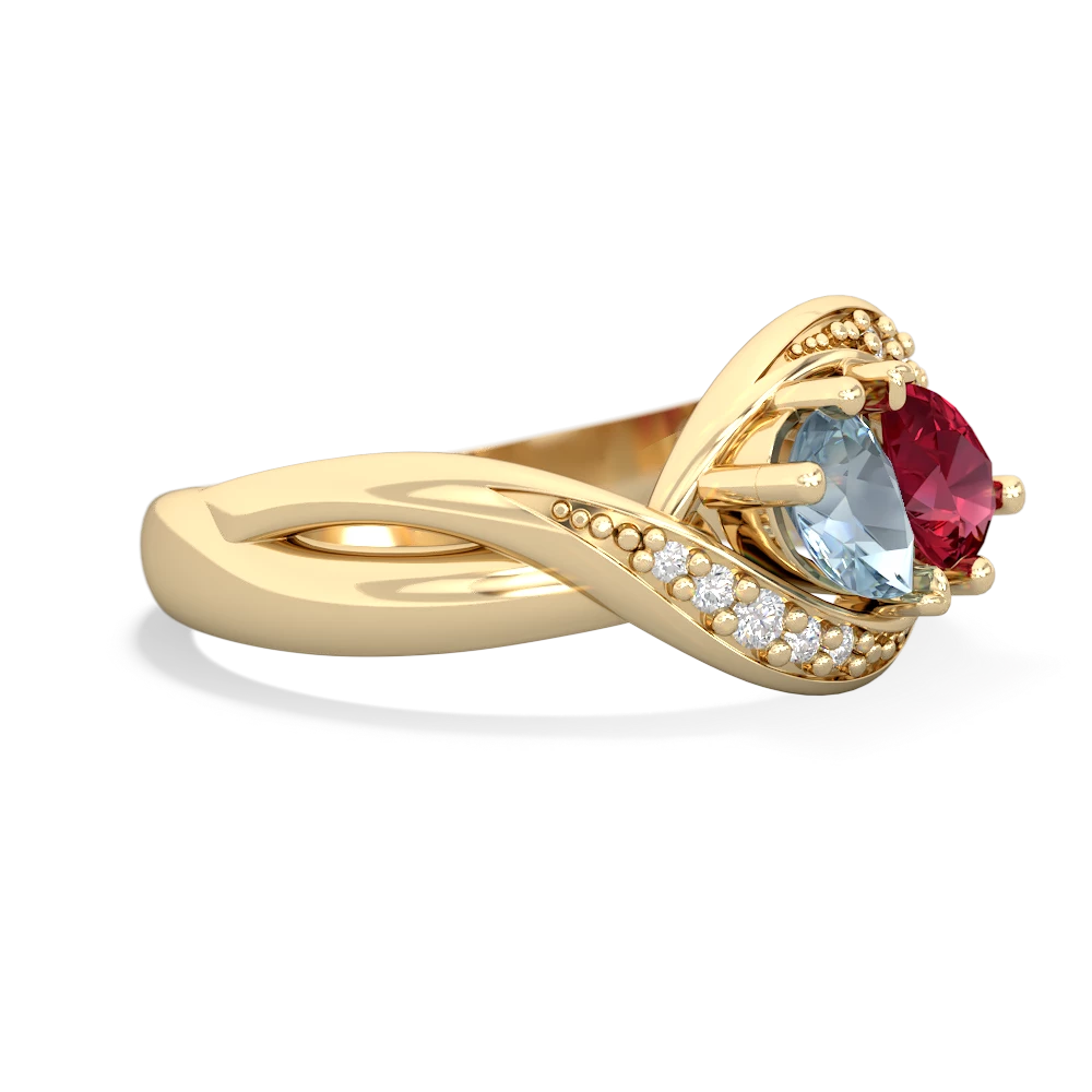 Aquamarine Summer Winds 14K Yellow Gold ring R5342