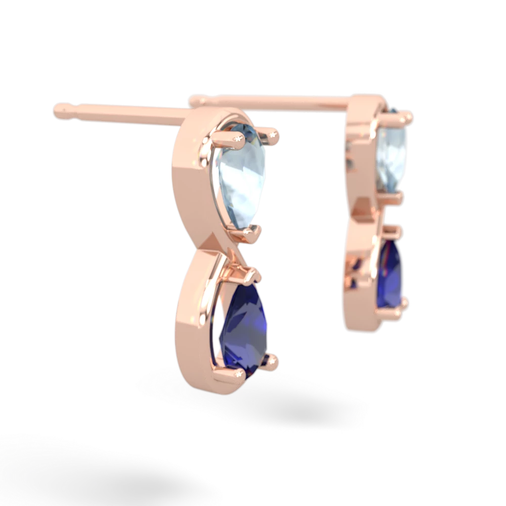 Aquamarine Infinity 14K Rose Gold earrings E5050