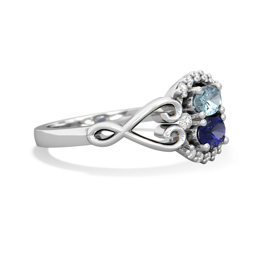 Aquamarine Love Nest 14K White Gold ring R5860