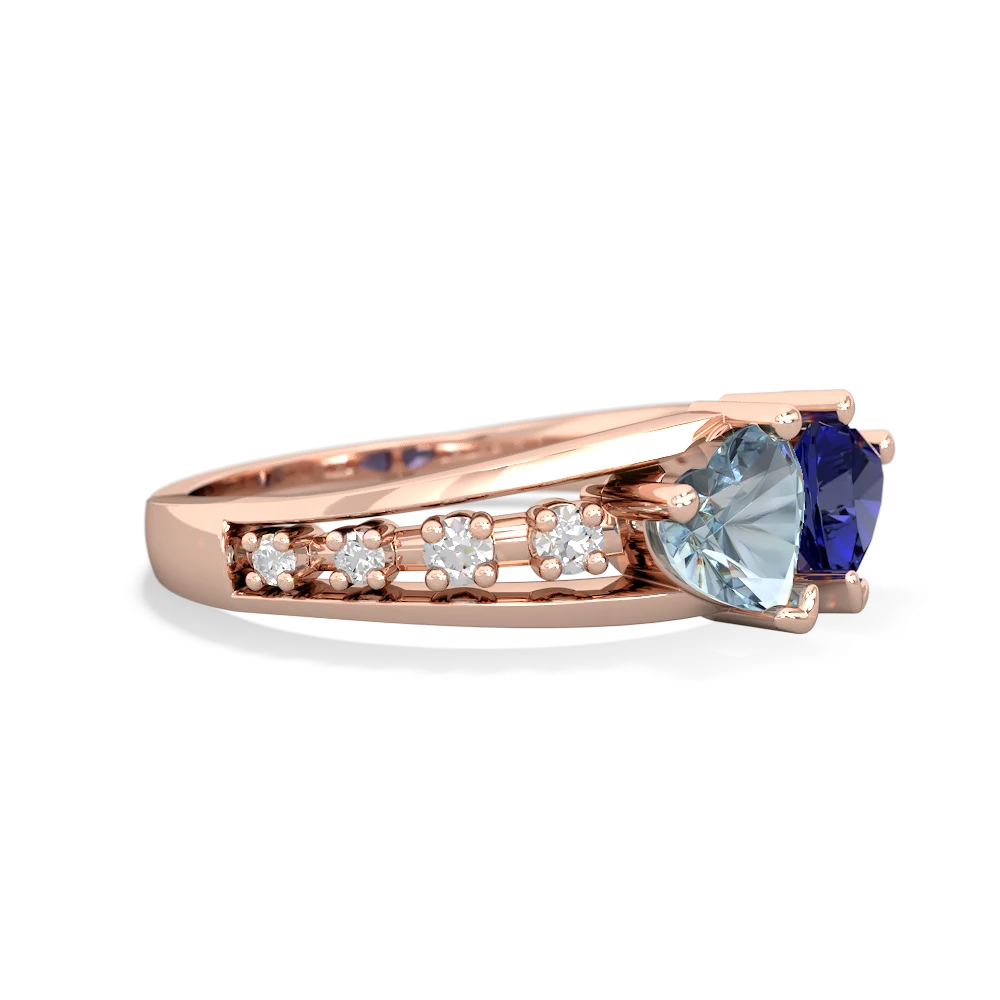 Aquamarine Heart To Heart 14K Rose Gold ring R3342