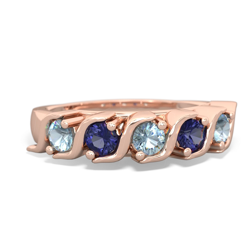 Aquamarine Anniversary Band 14K Rose Gold ring R2089