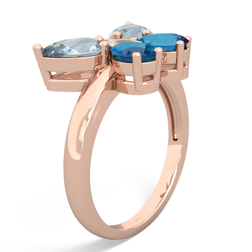 Aquamarine Butterfly 14K Rose Gold ring R2215