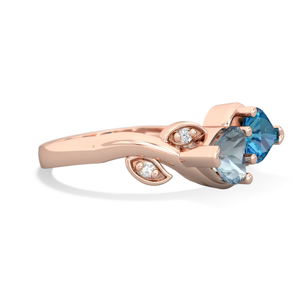 Aquamarine Floral Elegance 14K Rose Gold ring R5790