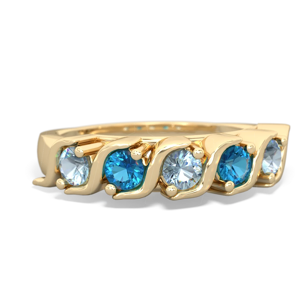 Aquamarine Anniversary Band 14K Yellow Gold ring R2089