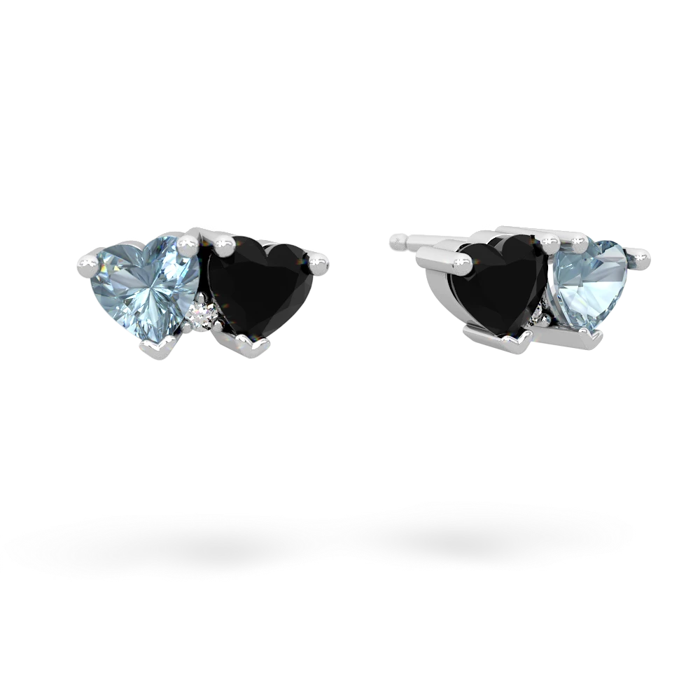 Aquamarine Sweethearts 14K White Gold earrings E5260