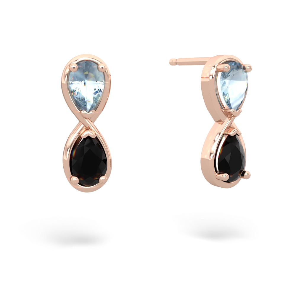 Aquamarine Infinity 14K Rose Gold earrings E5050