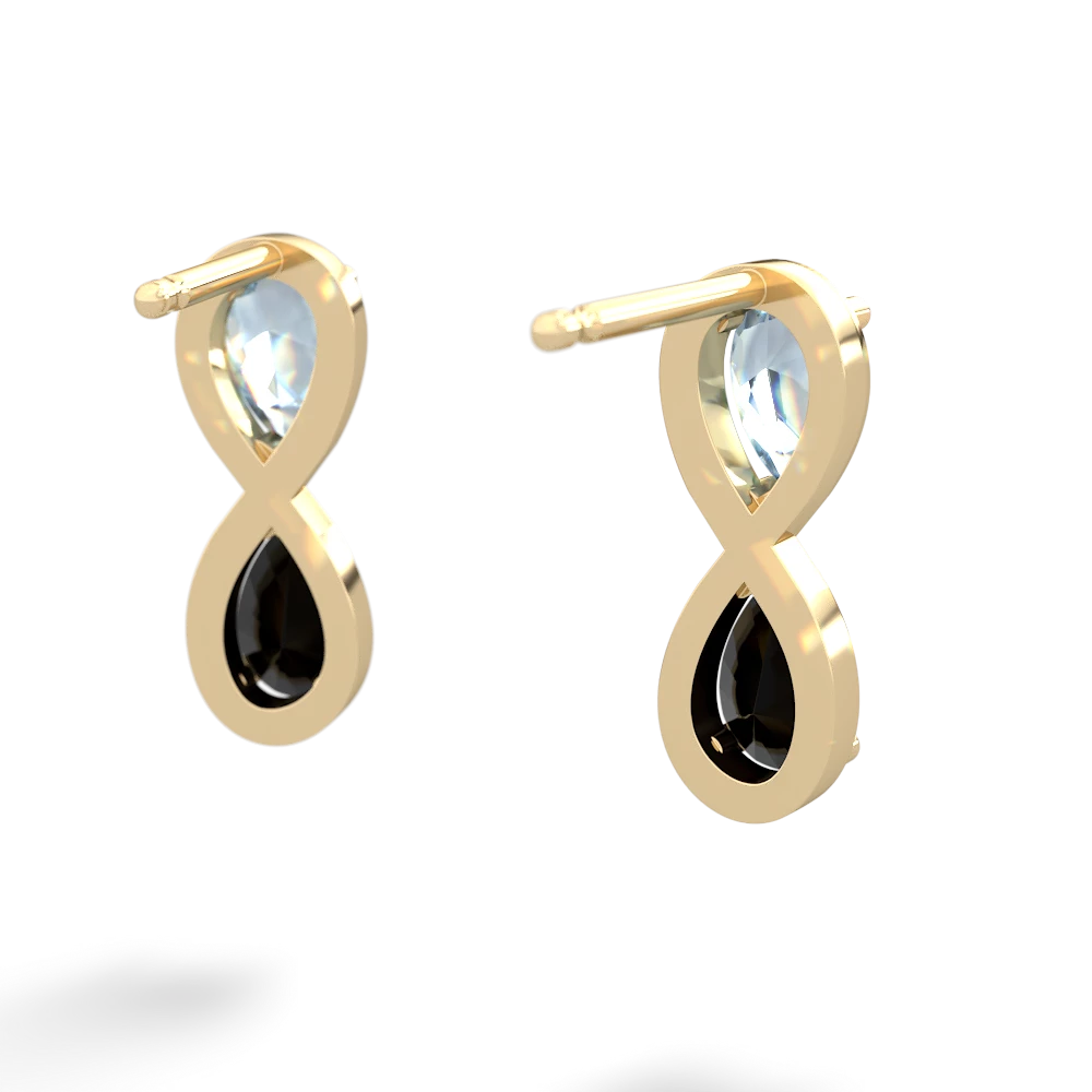 Aquamarine Infinity 14K Yellow Gold earrings E5050